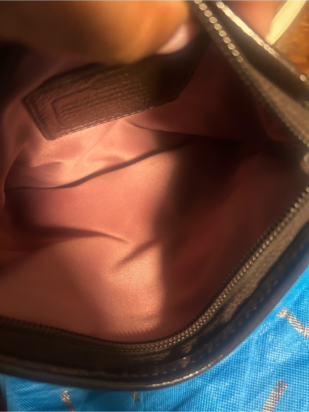 Coach Tan Signature Crossbody Bag with Brown Trim - Picture 4 of 5